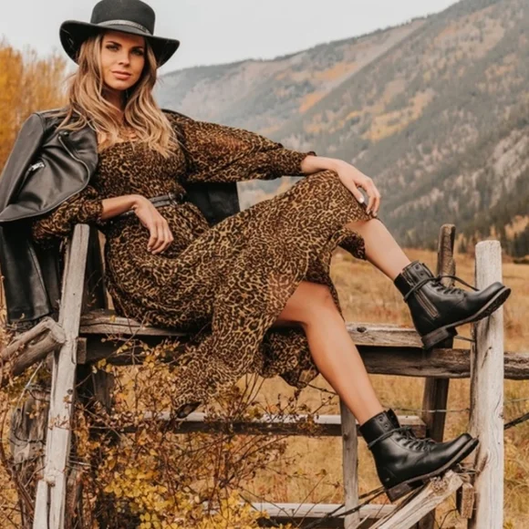 Freebird by Steven Manchester Leather Combat Boots - 7 - Picture 2 of 16